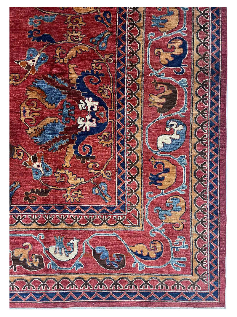 Pacific Humna 17367 Rust Red Traditional Hand Knotted Rug