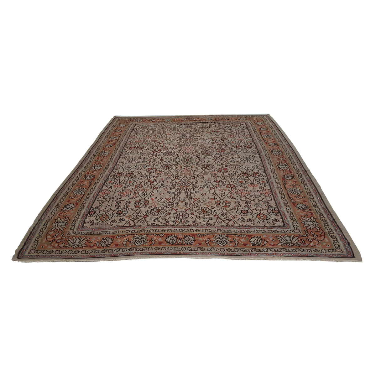 Fasa Antique Bessarabian Kilim 22707 Coral Orange Traditional Antique Rug