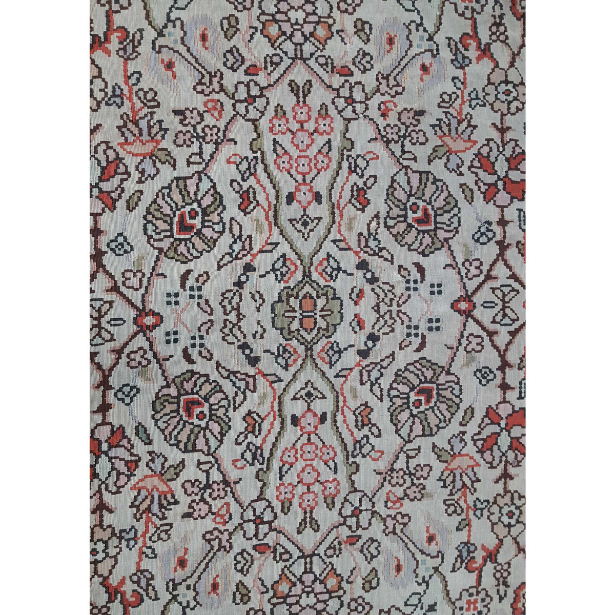 Fasa Antique Bessarabian Kilim 22707 Coral Orange Traditional Antique Rug