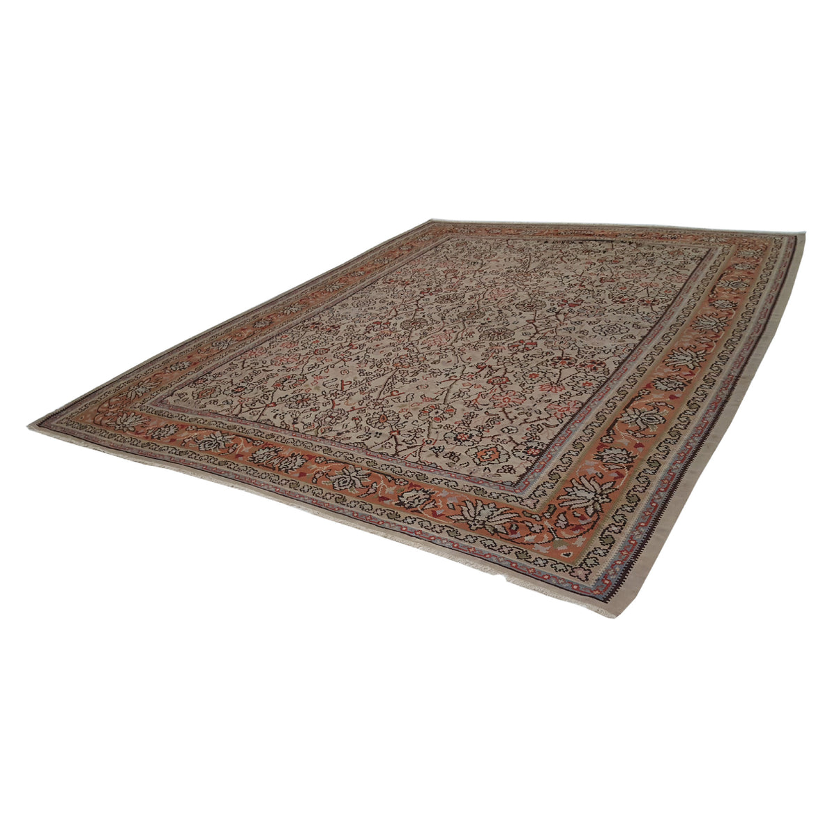 Fasa Antique Bessarabian Kilim 22707 Coral Orange Traditional Antique Rug
