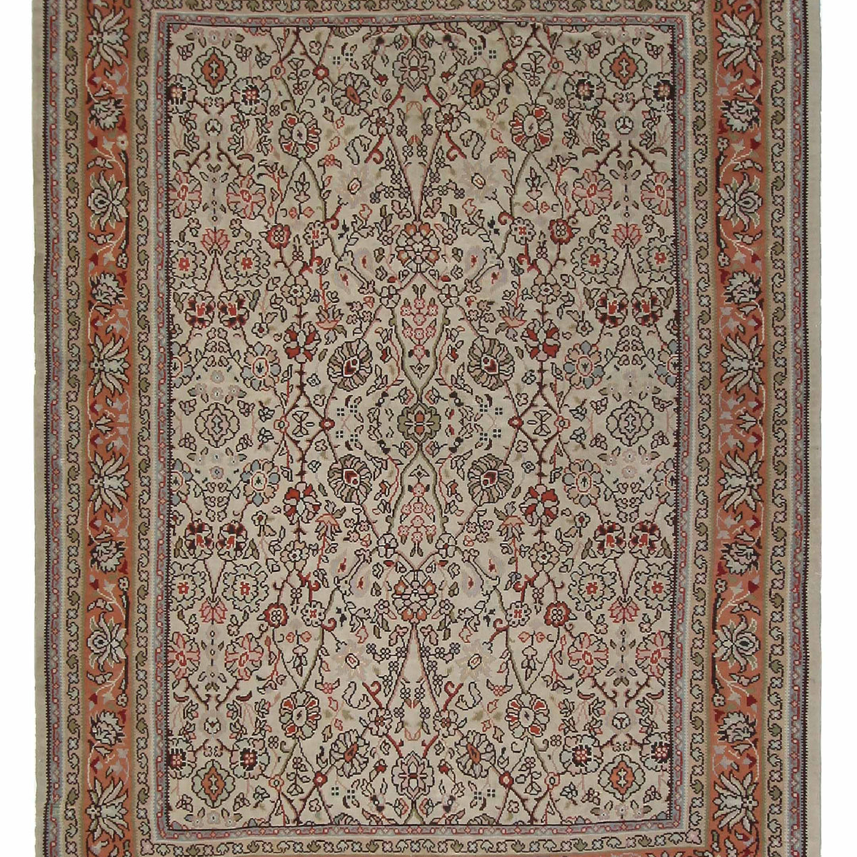 Fasa Antique Bessarabian Kilim  Coral Orange Traditional