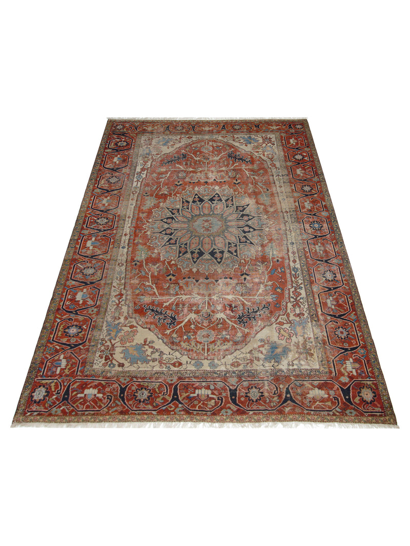 Fasa Antique Serapi 22944 Beige Orange Traditional Antique Rug