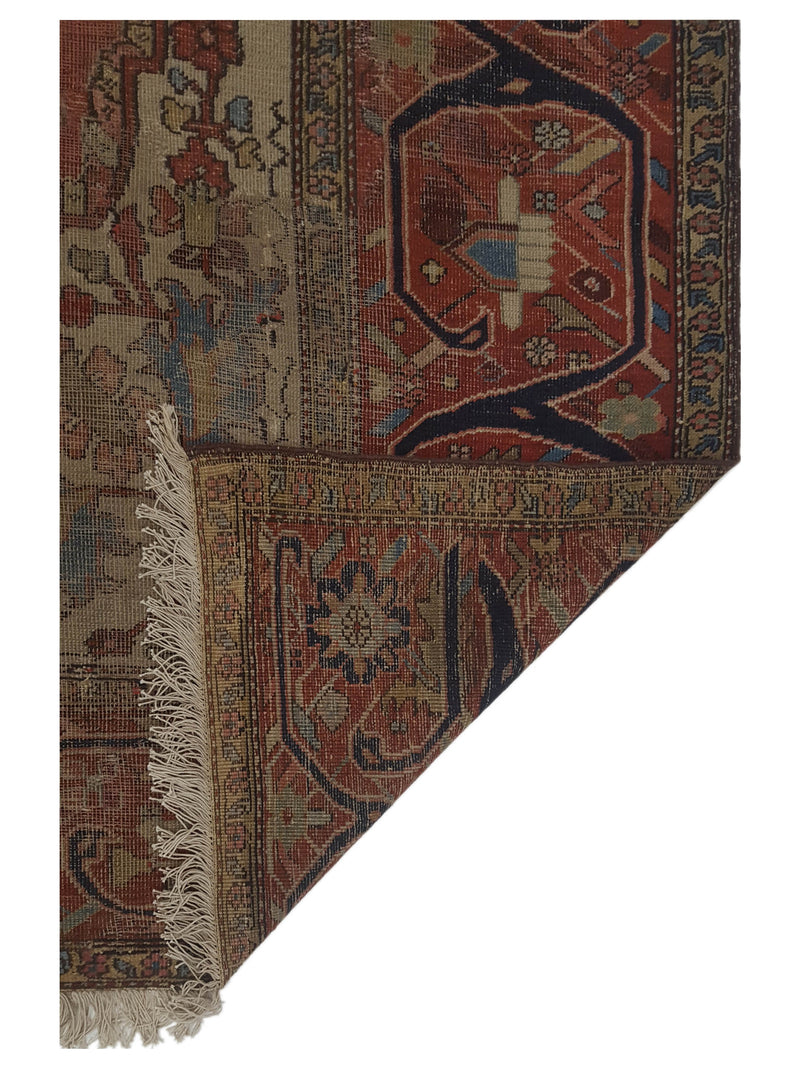 Fasa Antique Serapi 22944 Beige Orange Traditional Antique Rug