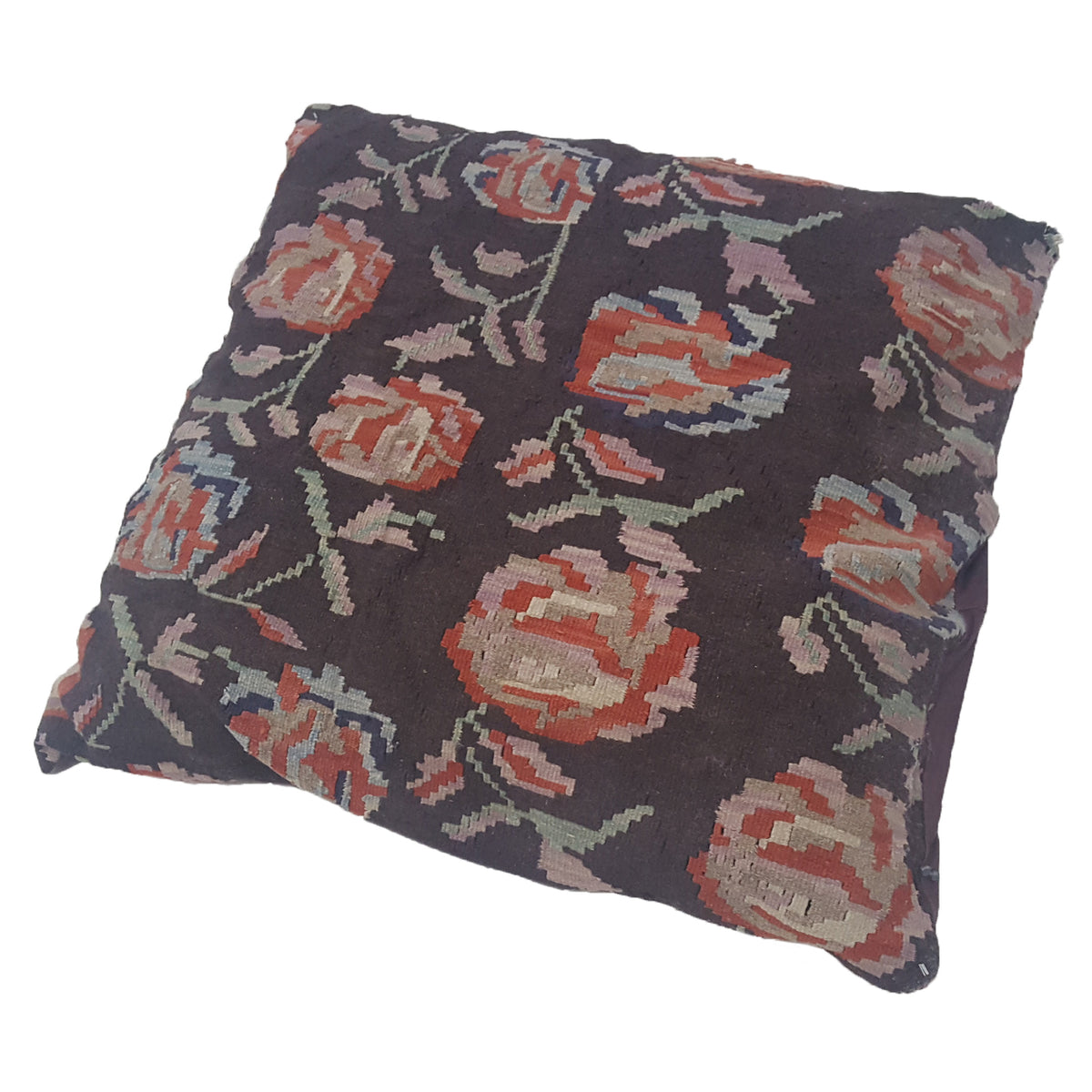 Pacific Turkish Pillow  Brown Rose Tapestry