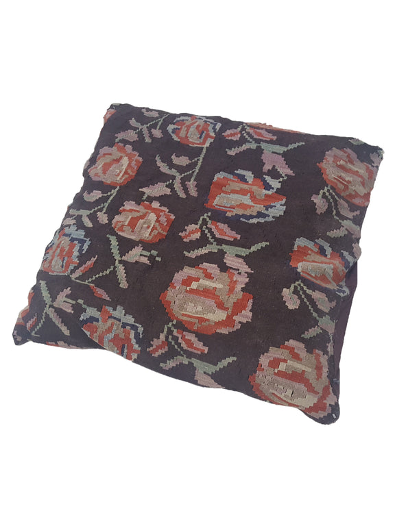 Pacific Turkish Pillow  Brown Rose Tapestry