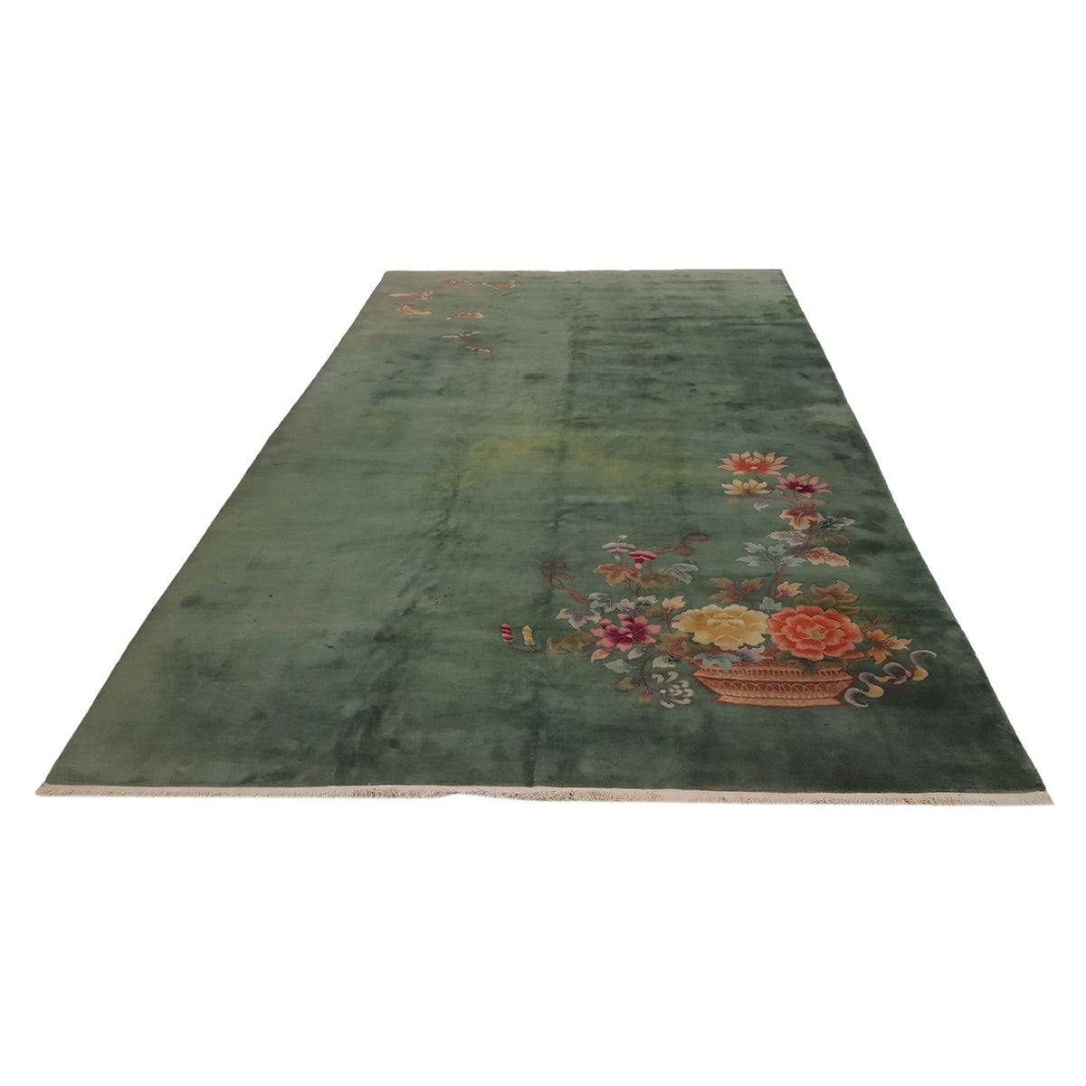 Pacific Art Deco 23048 Green Green Modern Hand Knotted Rug