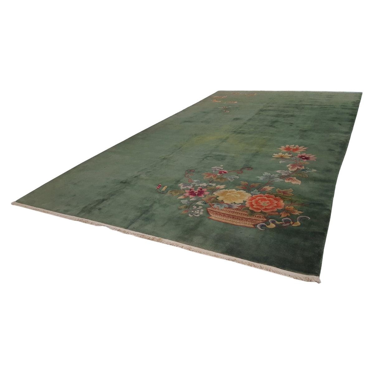 Pacific Art Deco 23048 Green Green Modern Hand Knotted Rug
