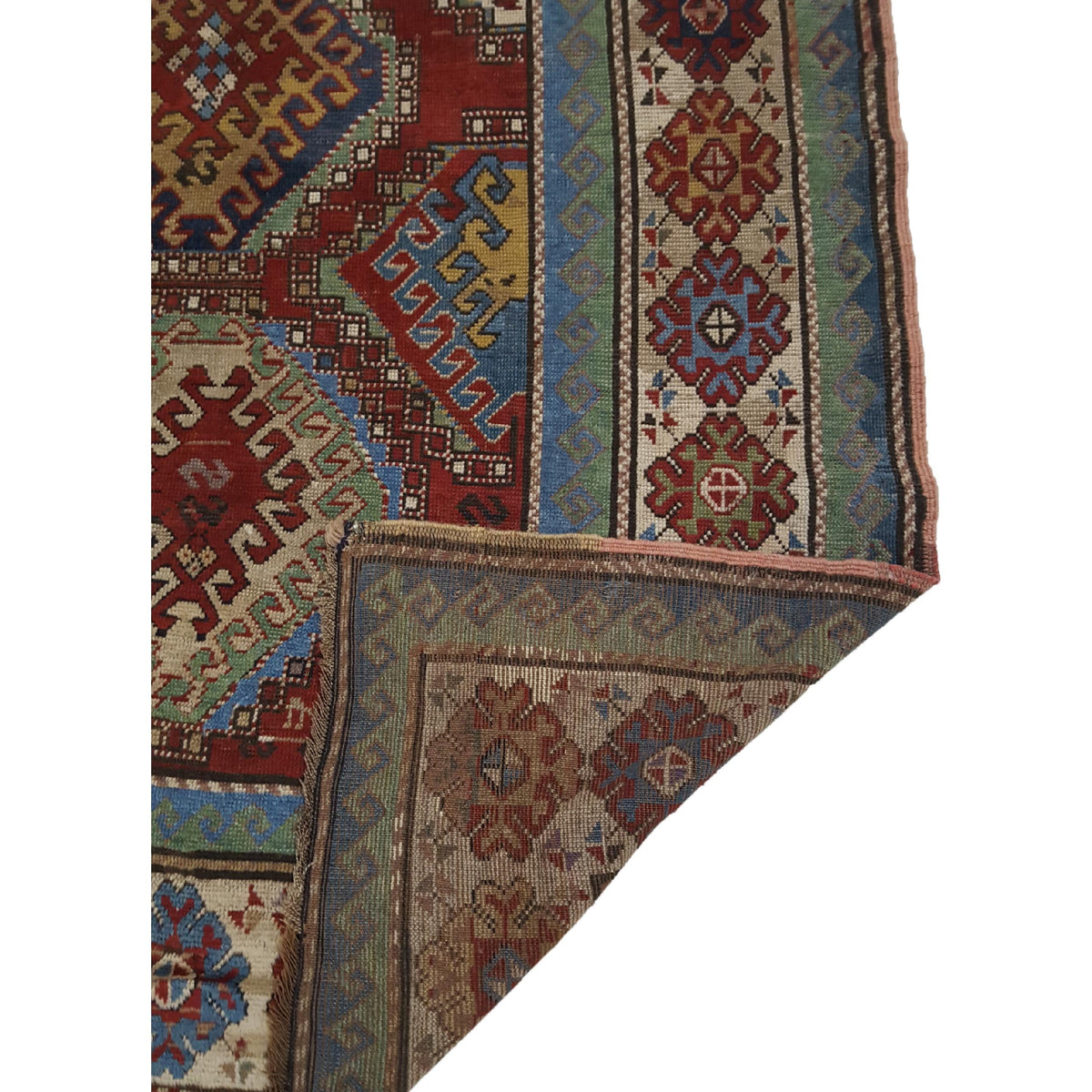Fasa Antique Kazak 26600 Rust Ivory Traditional Antique Rug