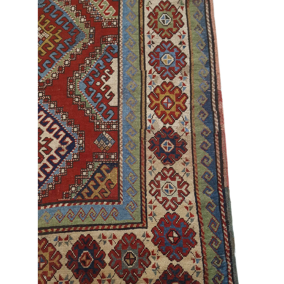 Fasa Antique Kazak 26600 Rust Ivory Traditional Antique Rug