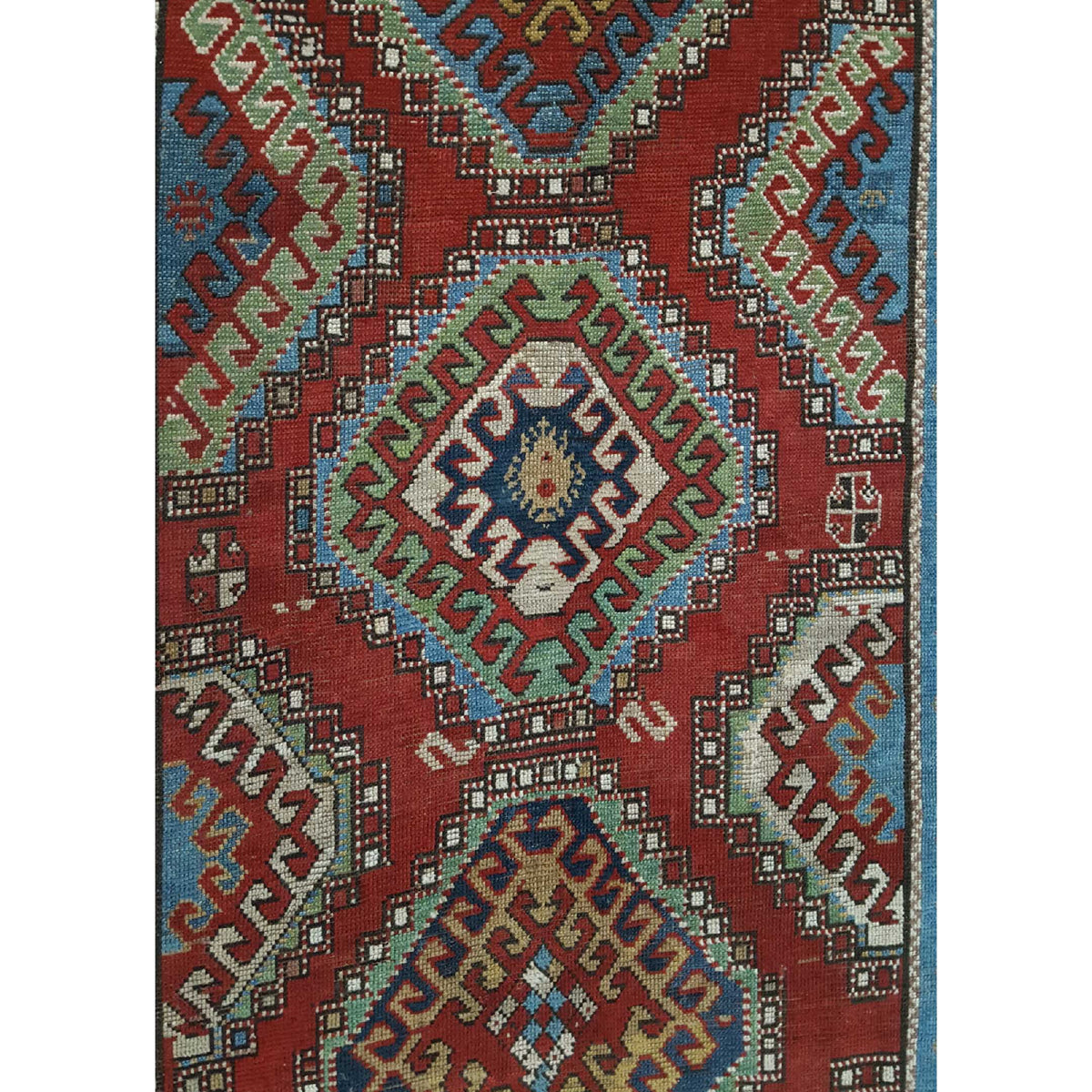 Fasa Antique Kazak 26600 Rust Ivory Traditional Antique Rug