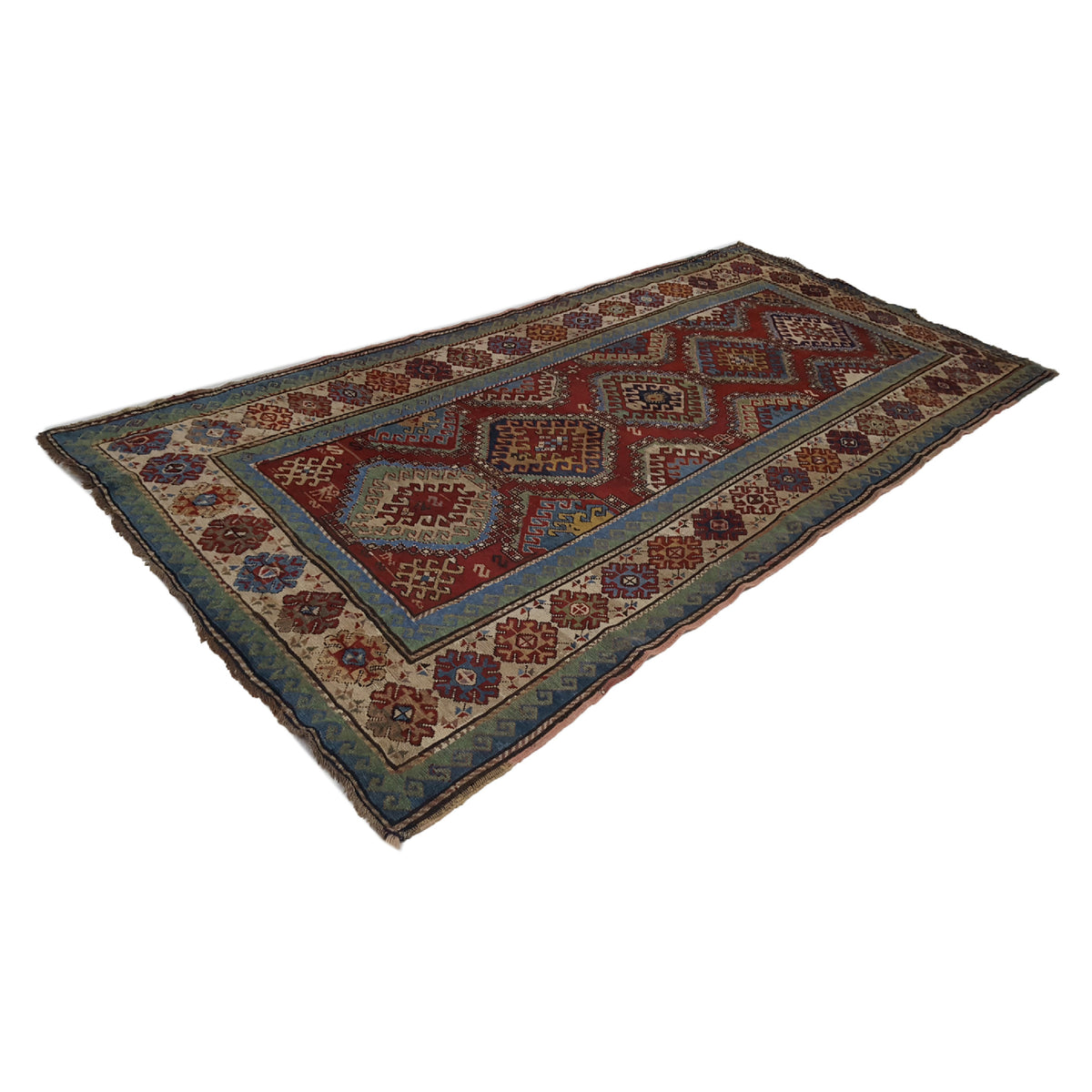 Fasa Antique Kazak 26600 Rust Ivory Traditional Antique Rug