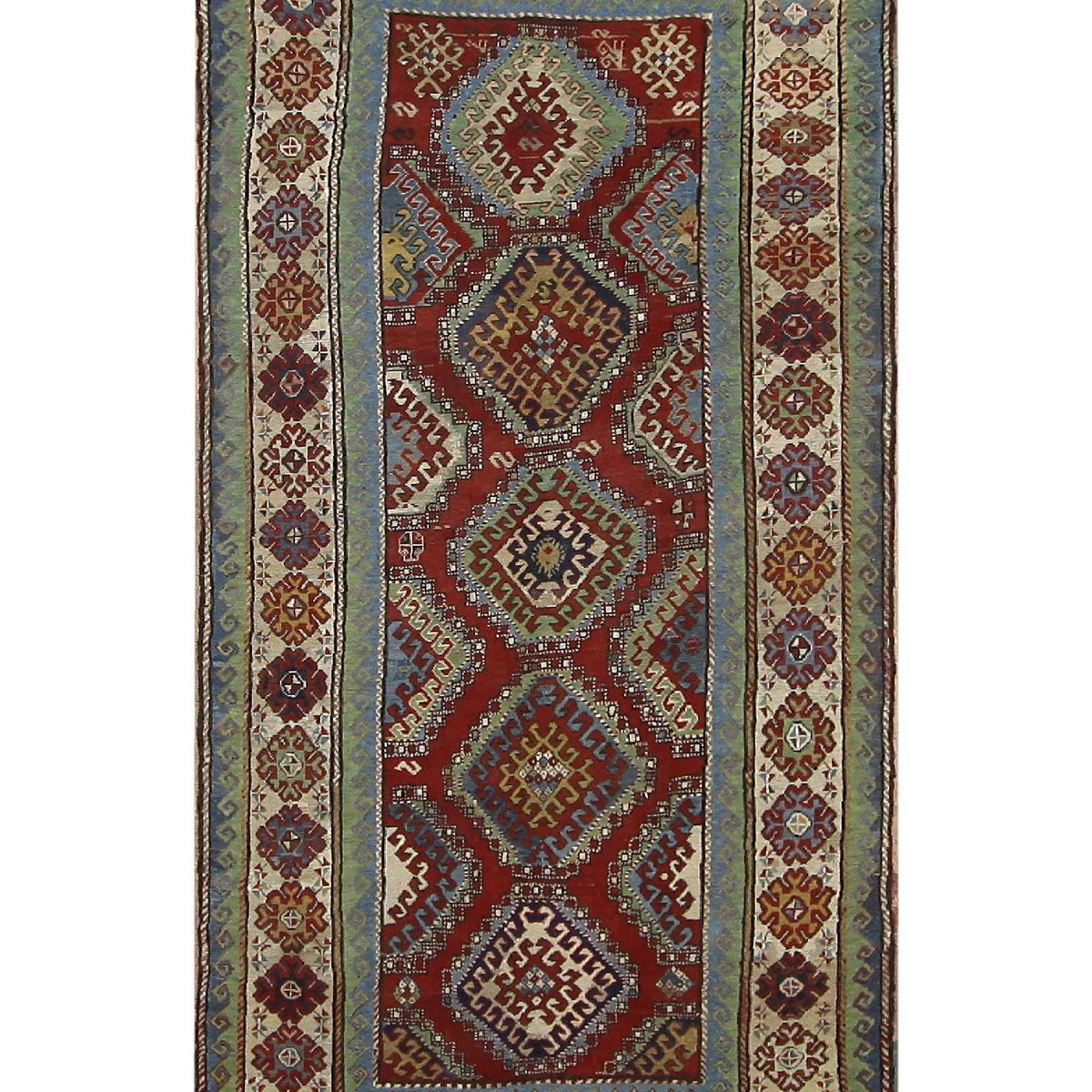 Fasa Antique Kazak  Rust Ivory Traditional
