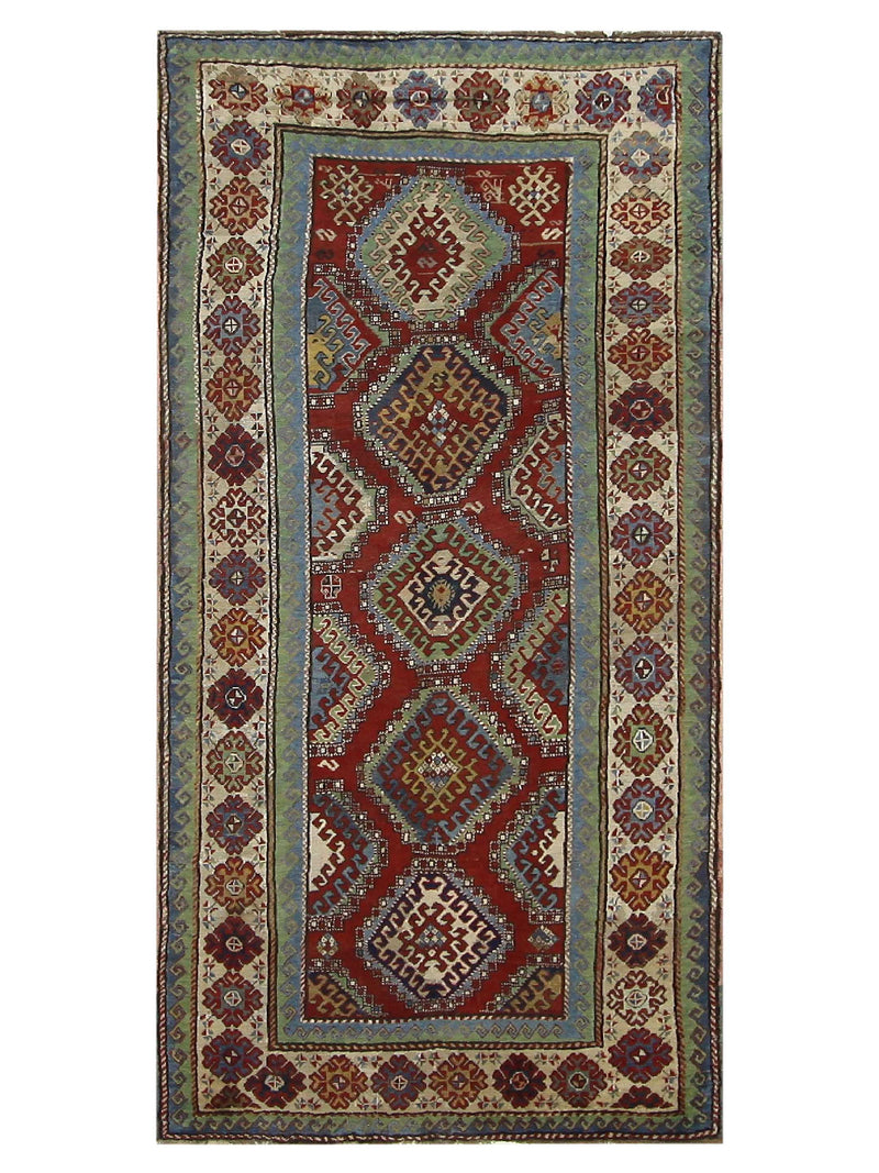 Fasa Antique Kazak  Rust Ivory Traditional