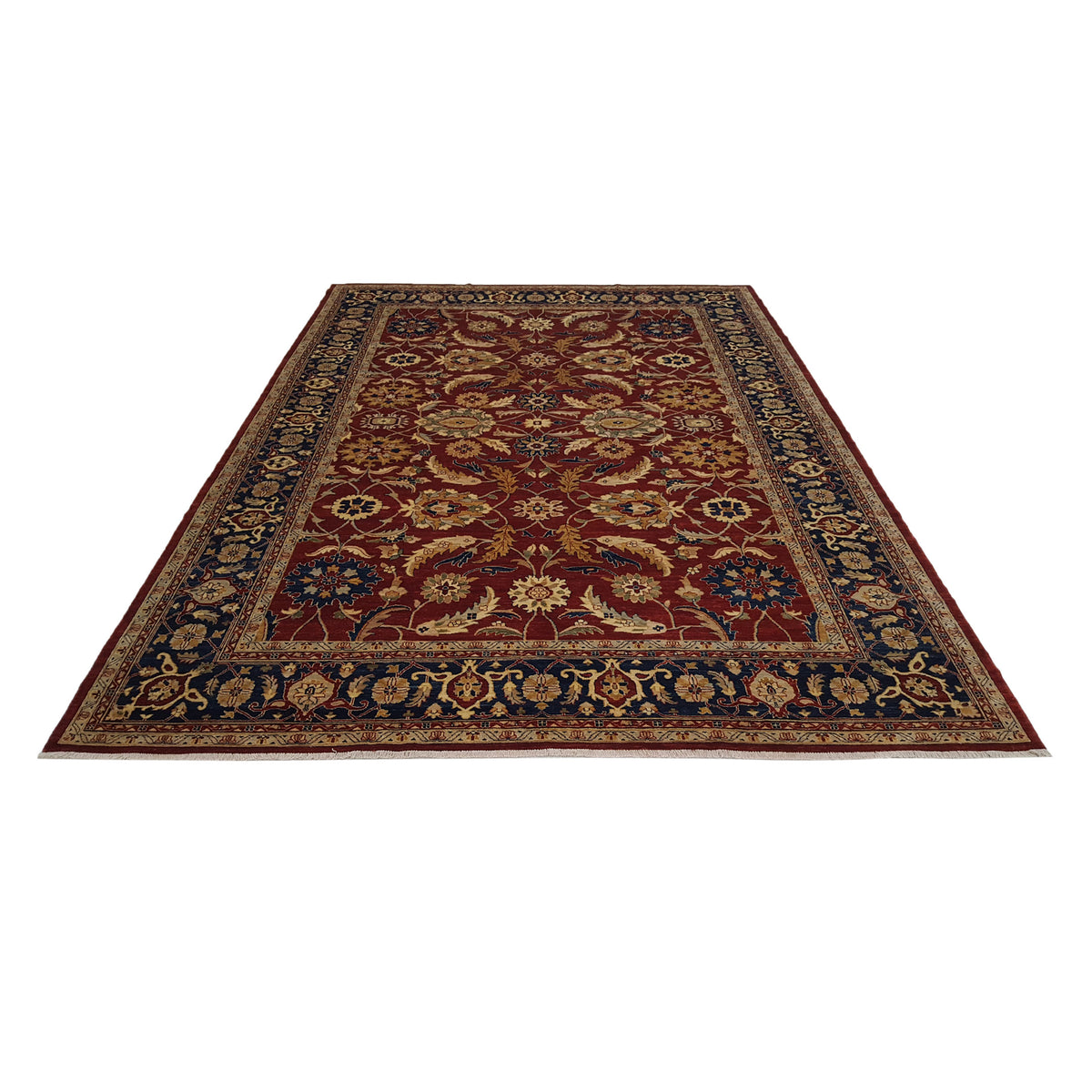 Pacific Ziegler 26691 Red Blue Transitional Hand Knotted Rug