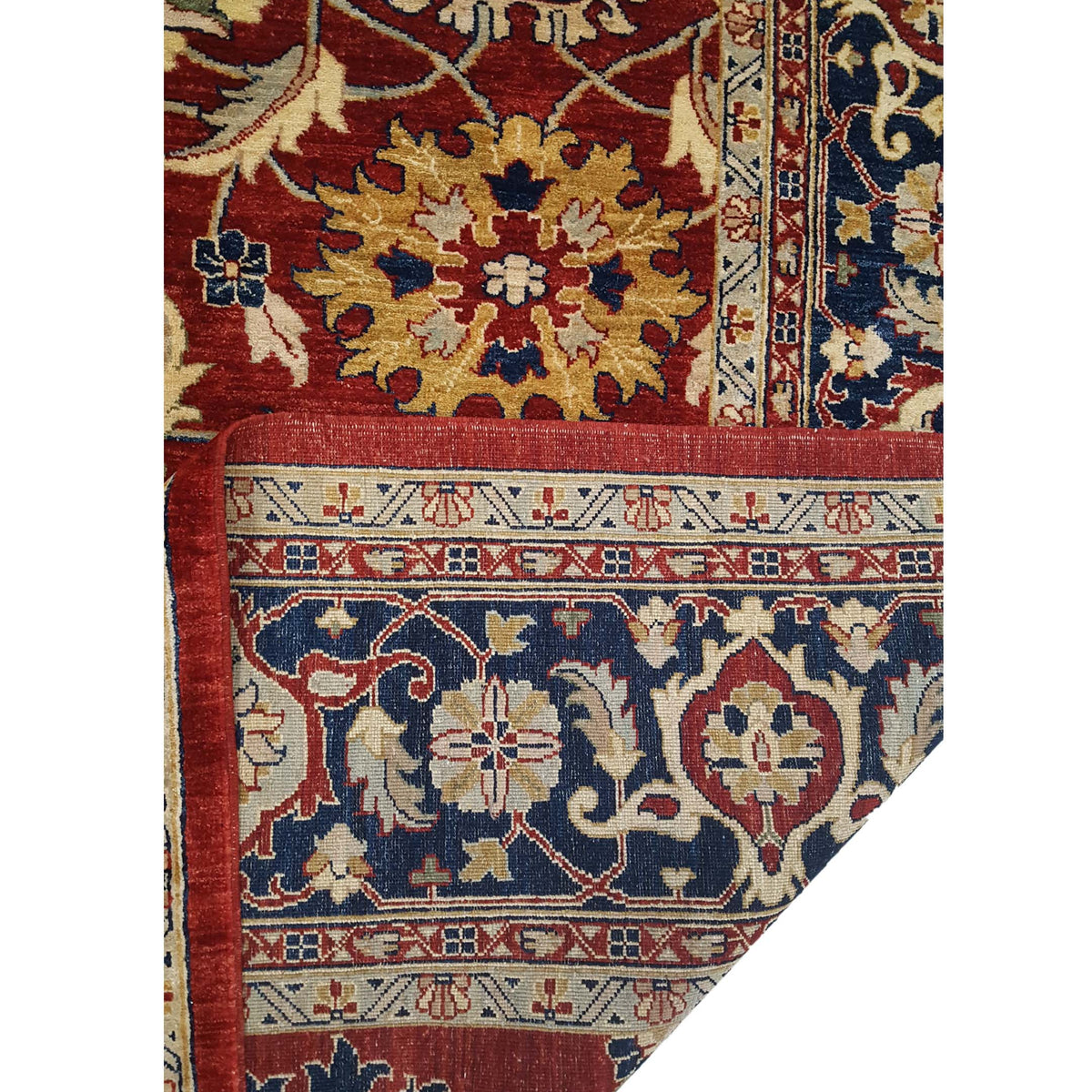Pacific Ziegler 26691 Red Blue Transitional Hand Knotted Rug