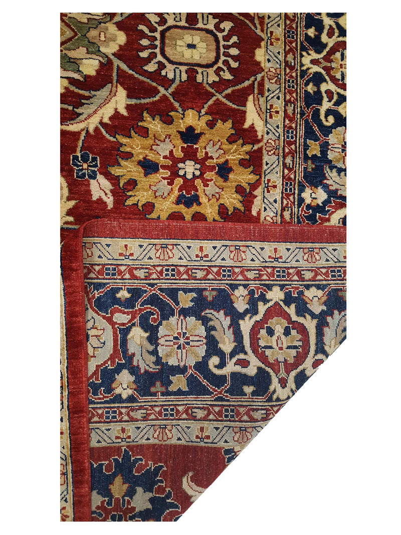 Pacific Ziegler 26691 Red Blue Transitional Hand Knotted Rug