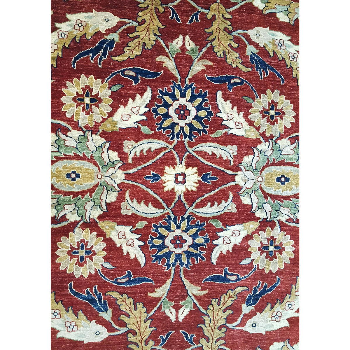 Pacific Ziegler 26691 Red Blue Transitional Hand Knotted Rug