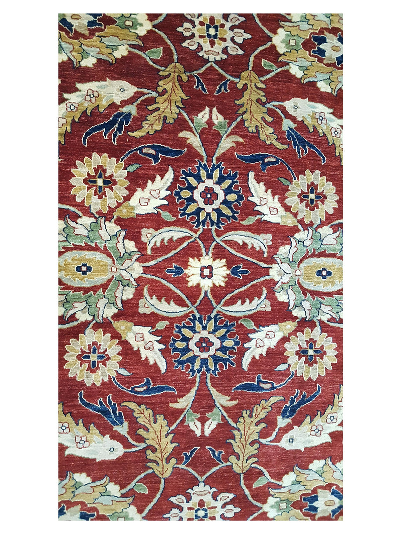 Pacific Ziegler 26691 Red Blue Transitional Hand Knotted Rug