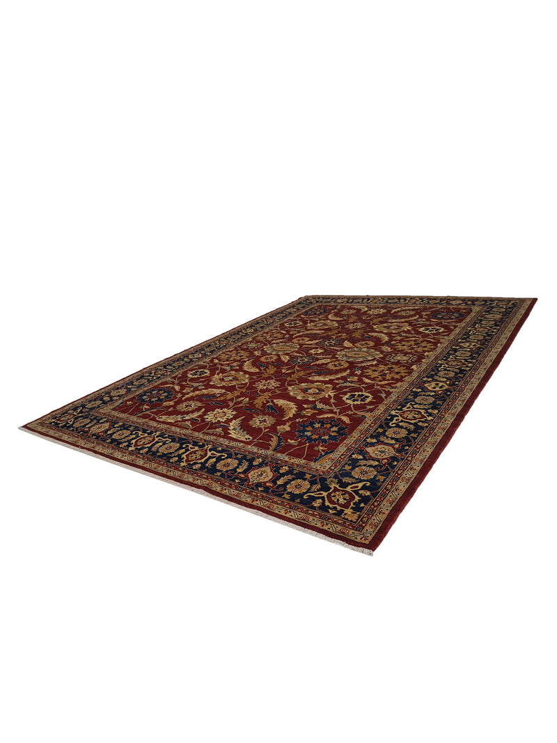 Pacific Ziegler 26691 Red Blue Transitional Hand Knotted Rug