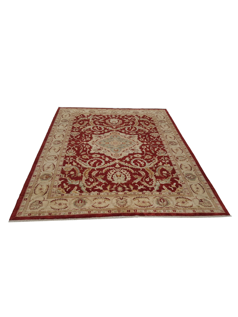 Pacific Ziegler 26838 Red Gold Transitional Hand Knotted Rug