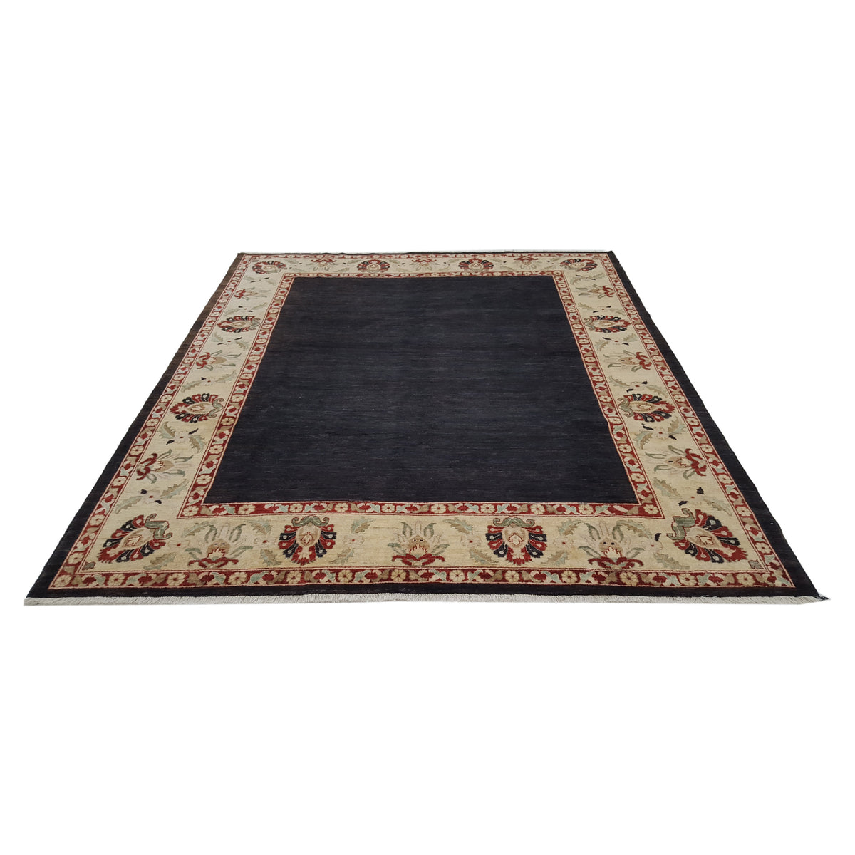 Pacific Ziegler 27478 Black Ivory Transitional Hand Knotted Rug
