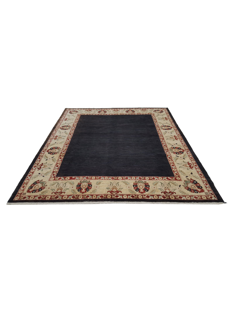Pacific Ziegler 27478 Black Ivory Transitional Hand Knotted Rug