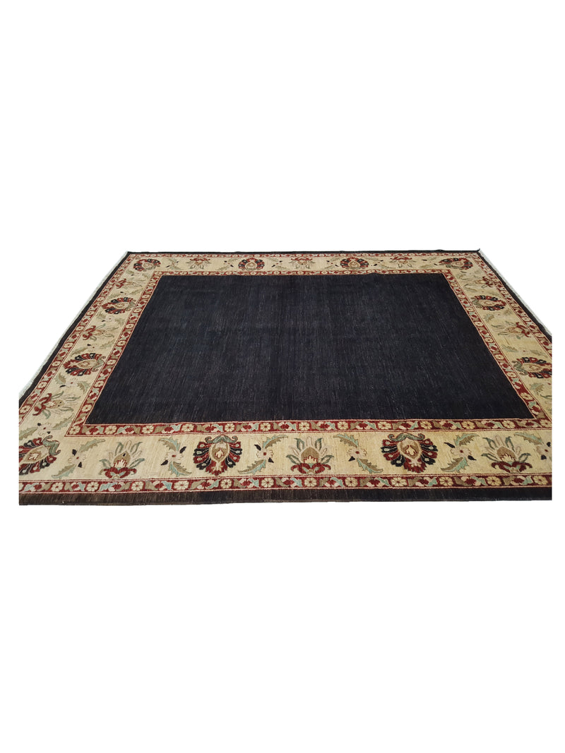 Pacific Ziegler 27478 Black Ivory Transitional Hand Knotted Rug