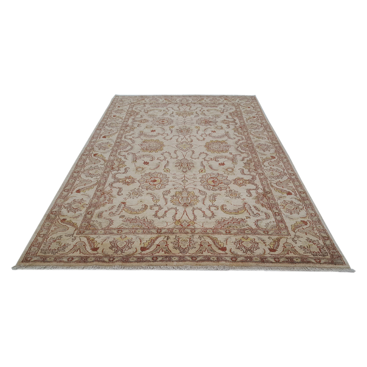 Pacific Ziegler 27523 Ivory Ivory Transitional Hand Knotted Rug