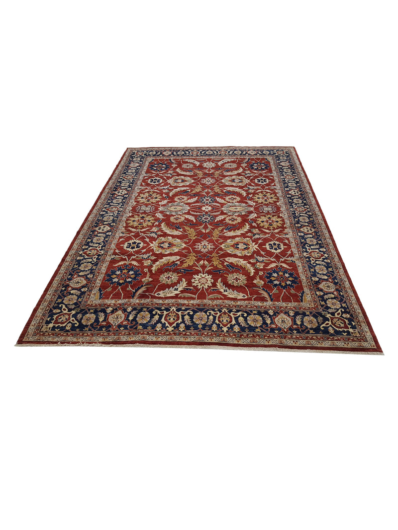 Pacific Ziegler 27534 Red Blue Transitional Hand Knotted Rug