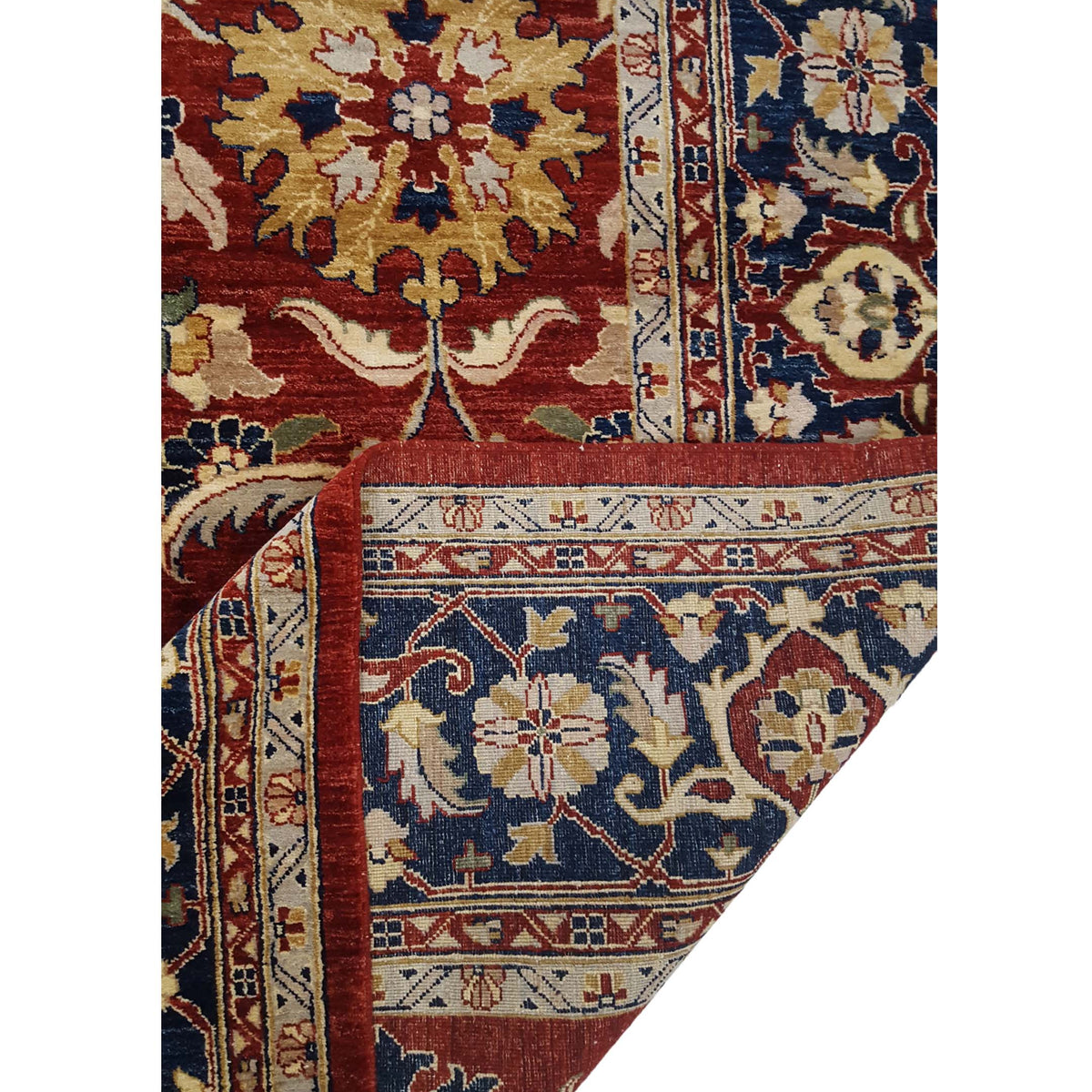 Pacific Ziegler 27534 Red Blue Transitional Hand Knotted Rug