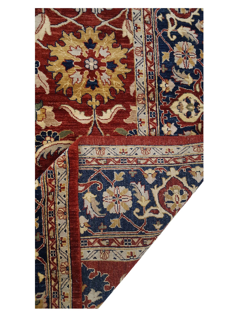 Pacific Ziegler 27534 Red Blue Transitional Hand Knotted Rug