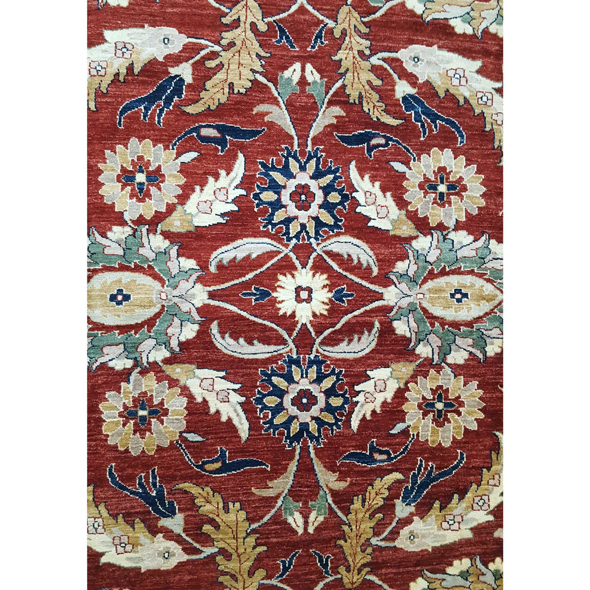 Pacific Ziegler 27534 Red Blue Transitional Hand Knotted Rug