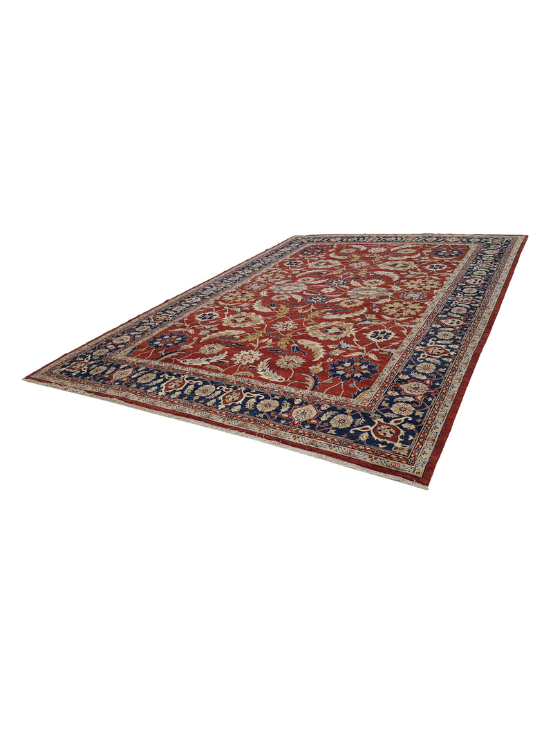 Pacific Ziegler 27534 Red Blue Transitional Hand Knotted Rug