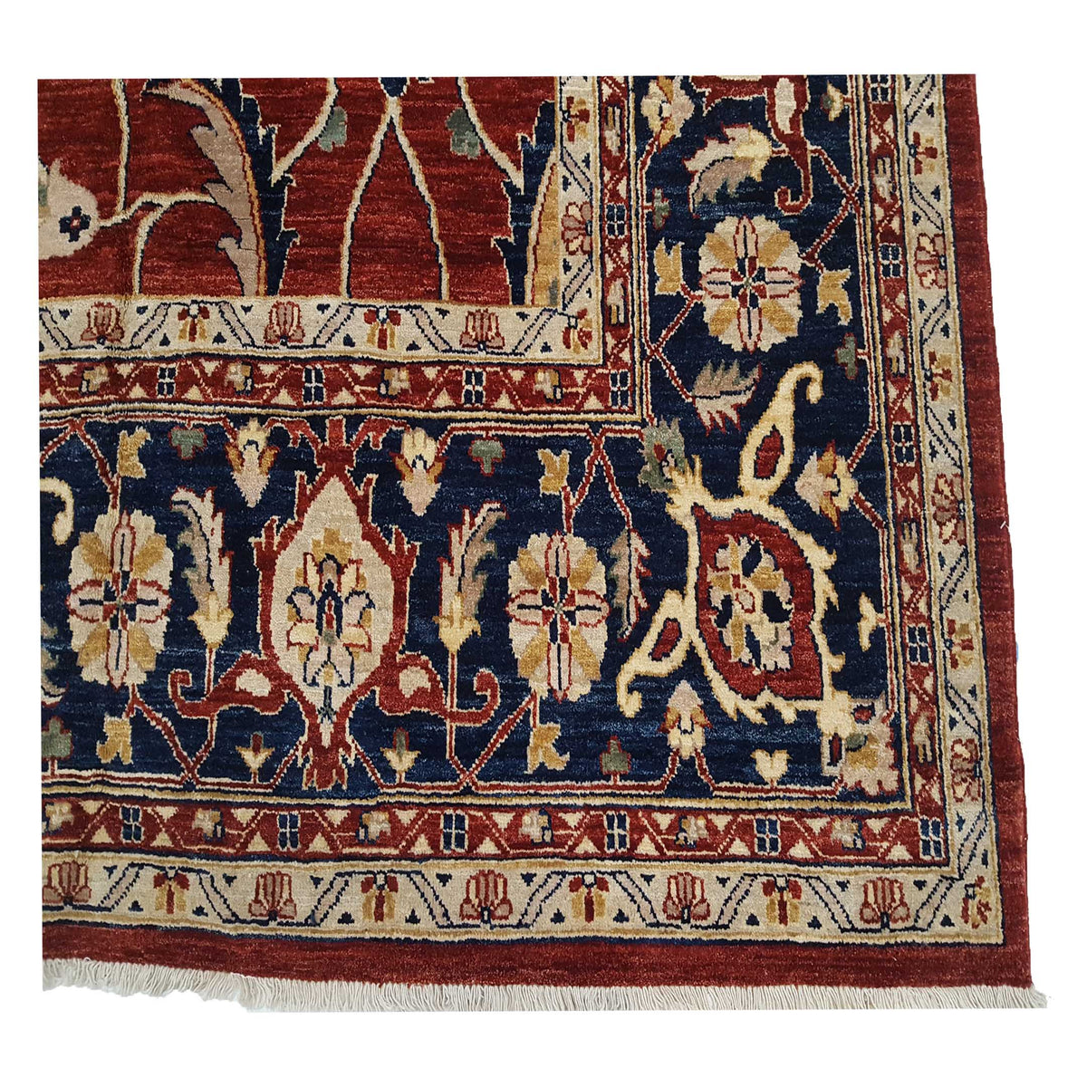 Pacific Ziegler 27534 Red Blue Transitional Hand Knotted Rug
