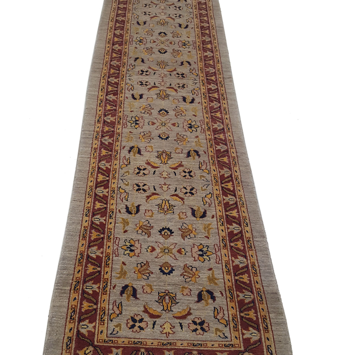 Pacific Ziegler 27551 Bone Red Transitional Hand Knotted Rug