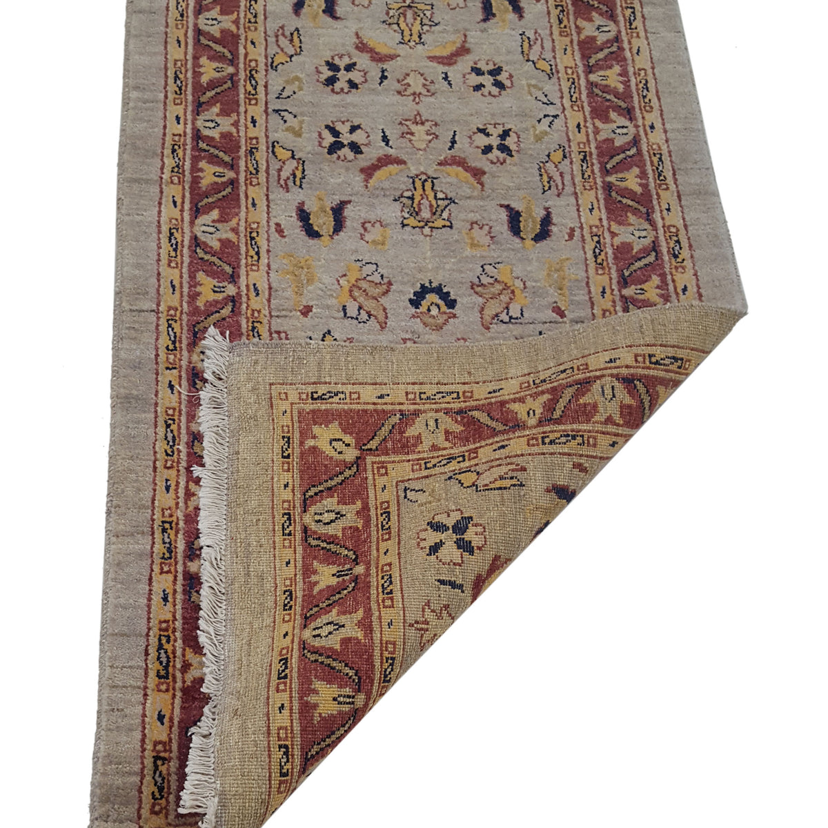 Pacific Ziegler 27551 Bone Red Transitional Hand Knotted Rug