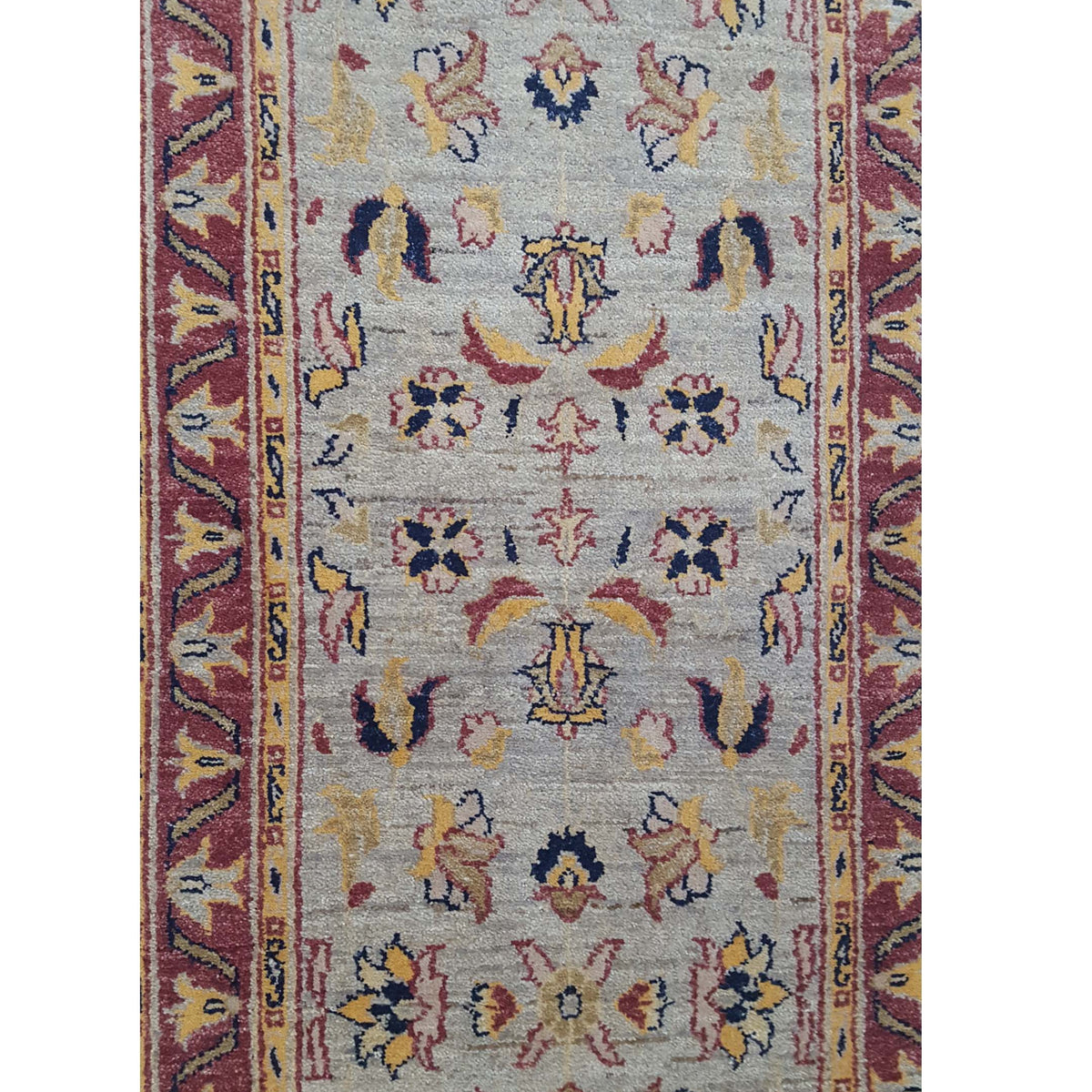 Pacific Ziegler 27551 Bone Red Transitional Hand Knotted Rug