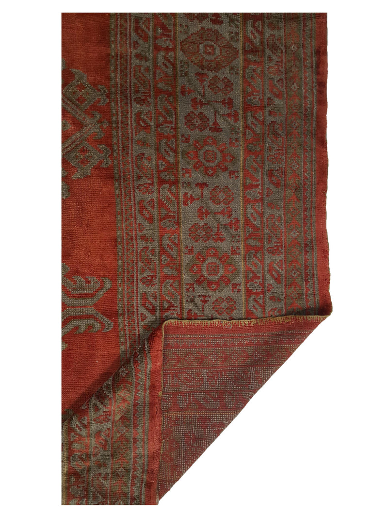 Fasa Antique Ushak 27579 Rust Grey Traditional Antique Rug