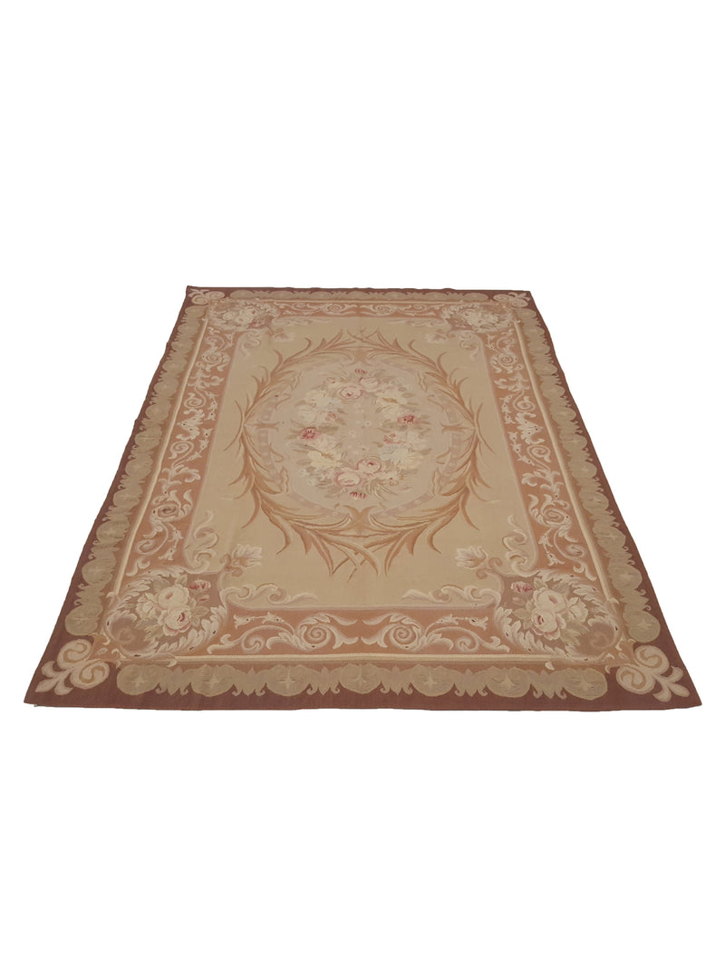 Pacific Aubusson 27583 Lt.Brown Beige Tapestry Hand Knotted Rug