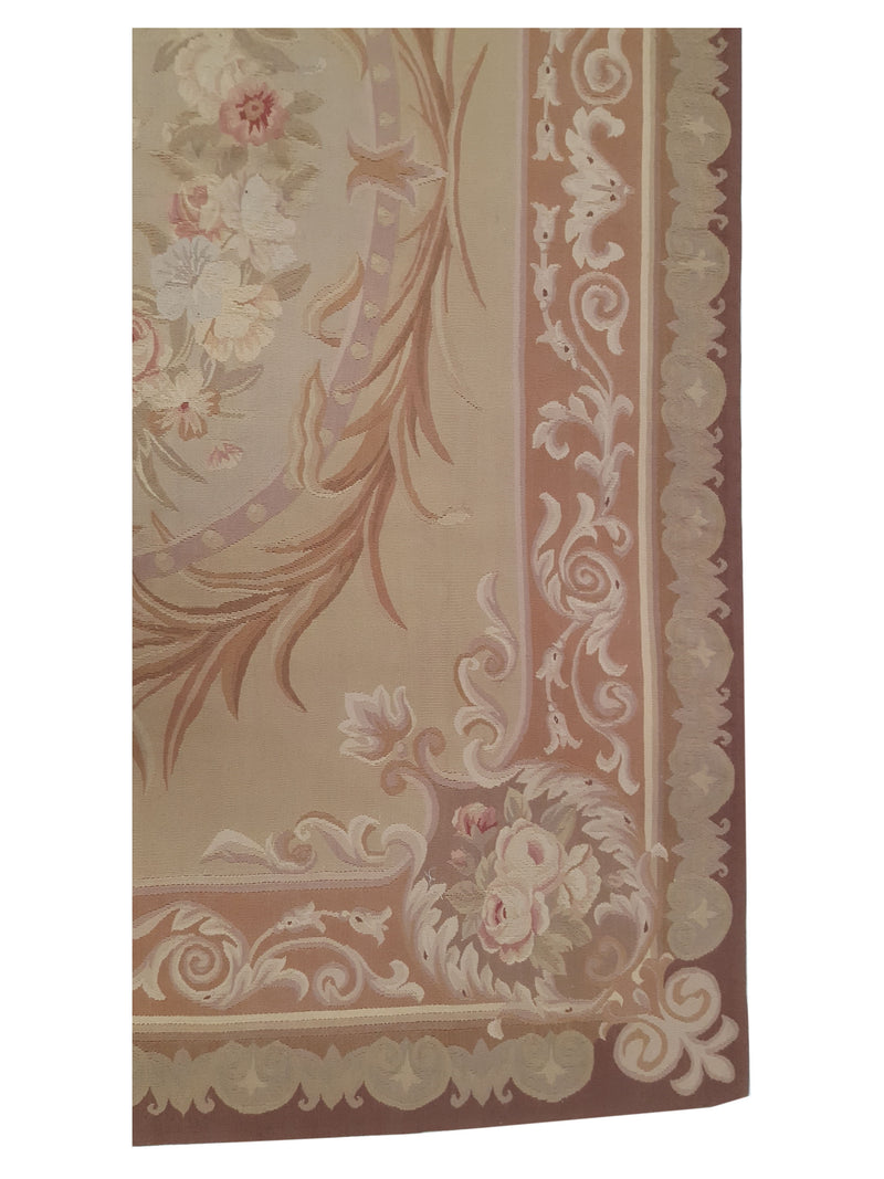 Pacific Aubusson 27583 Lt.Brown Beige Tapestry Hand Knotted Rug