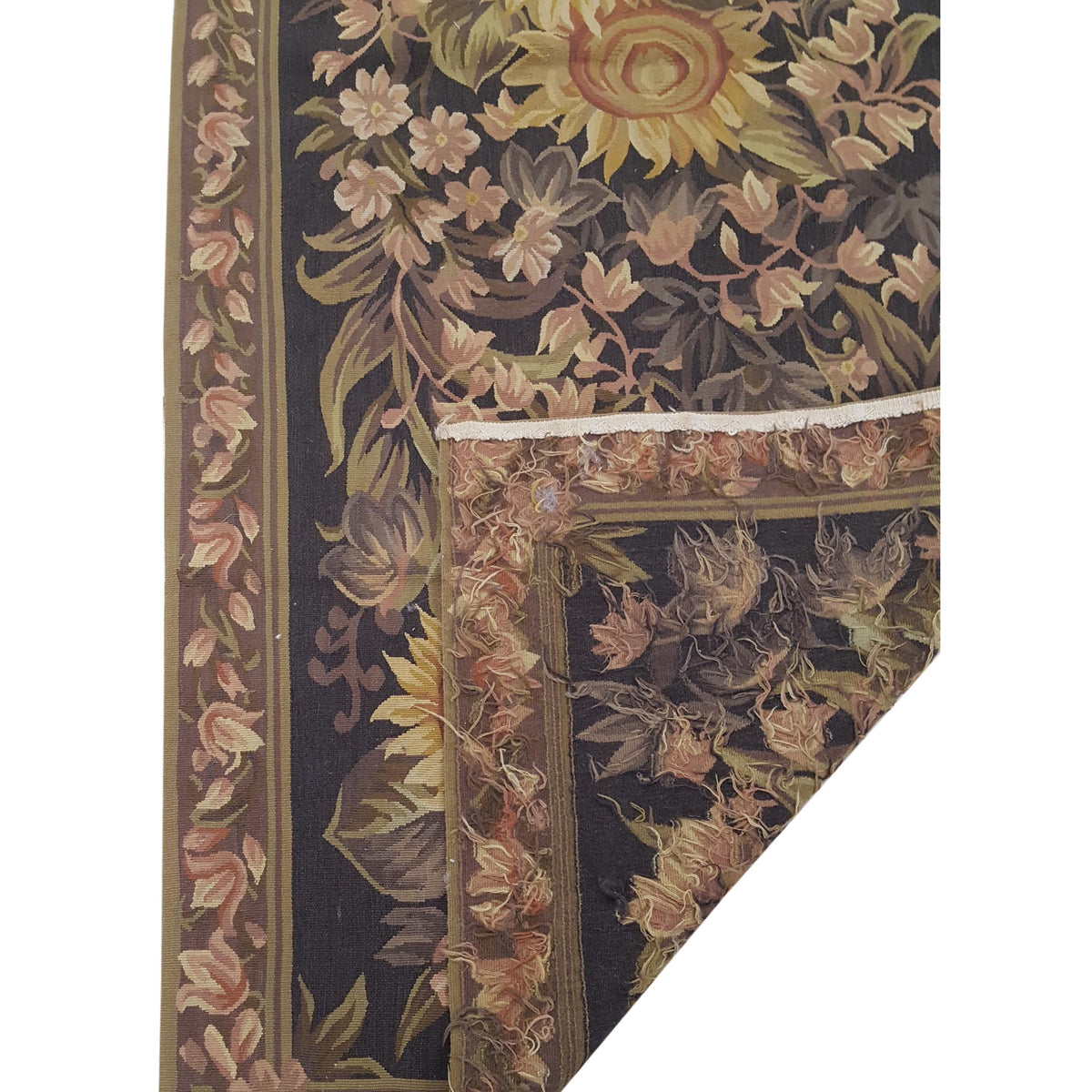 Pacific Aubusson 27586 Charcoal Lt.Brown Tapestry Hand Knotted Rug