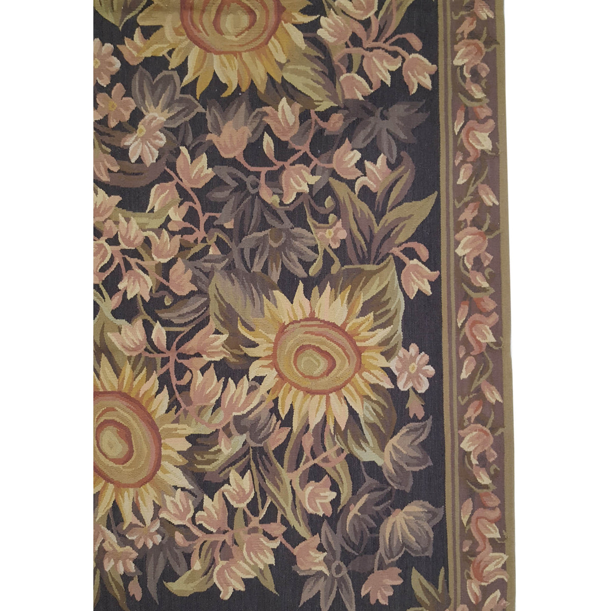 Pacific Aubusson 27586 Charcoal Lt.Brown Tapestry Hand Knotted Rug