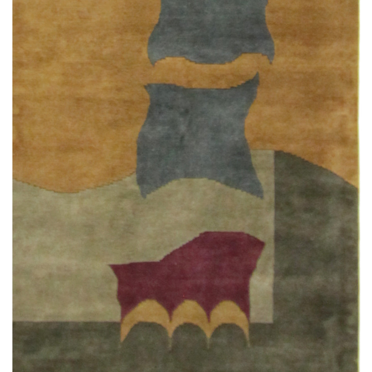 Pacific Gouri Ganga 27721 Gold Multi Modern Hand Knotted Rug