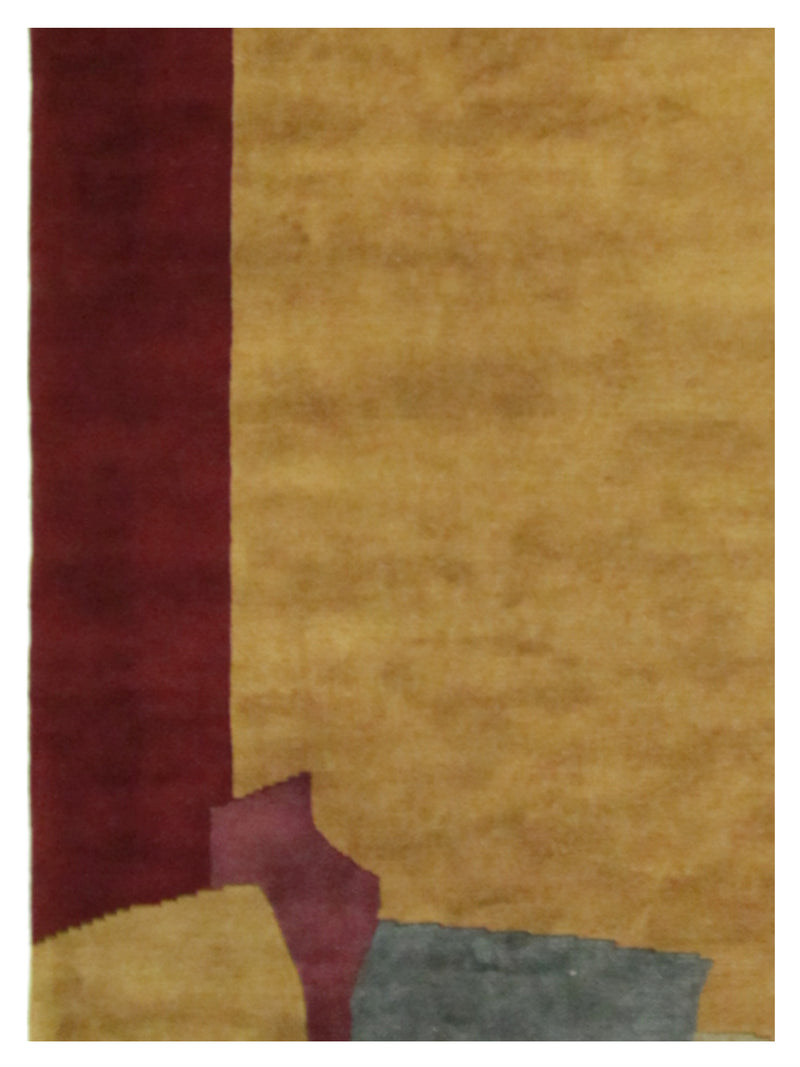 Pacific Gouri Ganga 27721 Gold Multi Modern Hand Knotted Rug