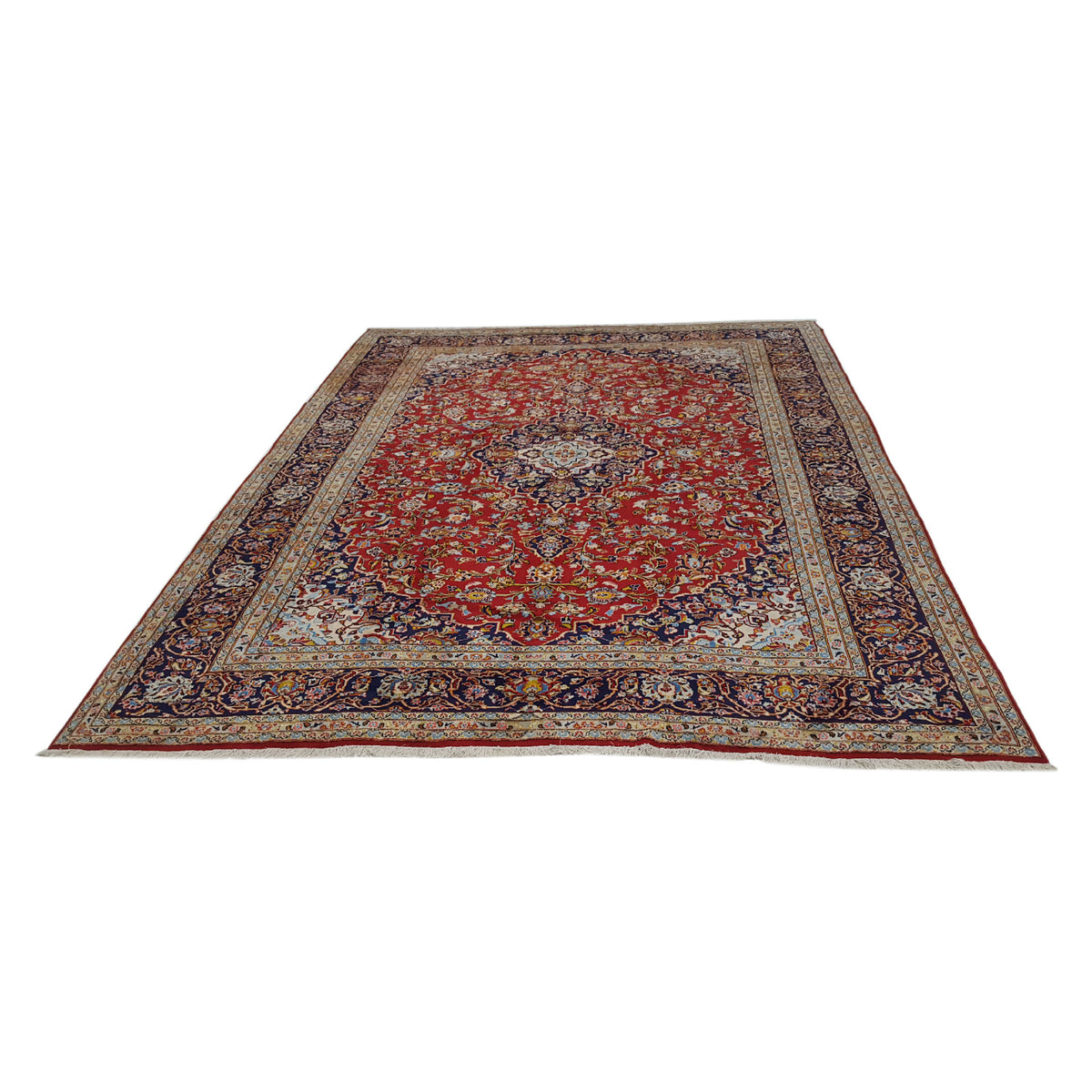 Pacific Kashan 27731 Red Navy Traditional Hand Knotted Rug
