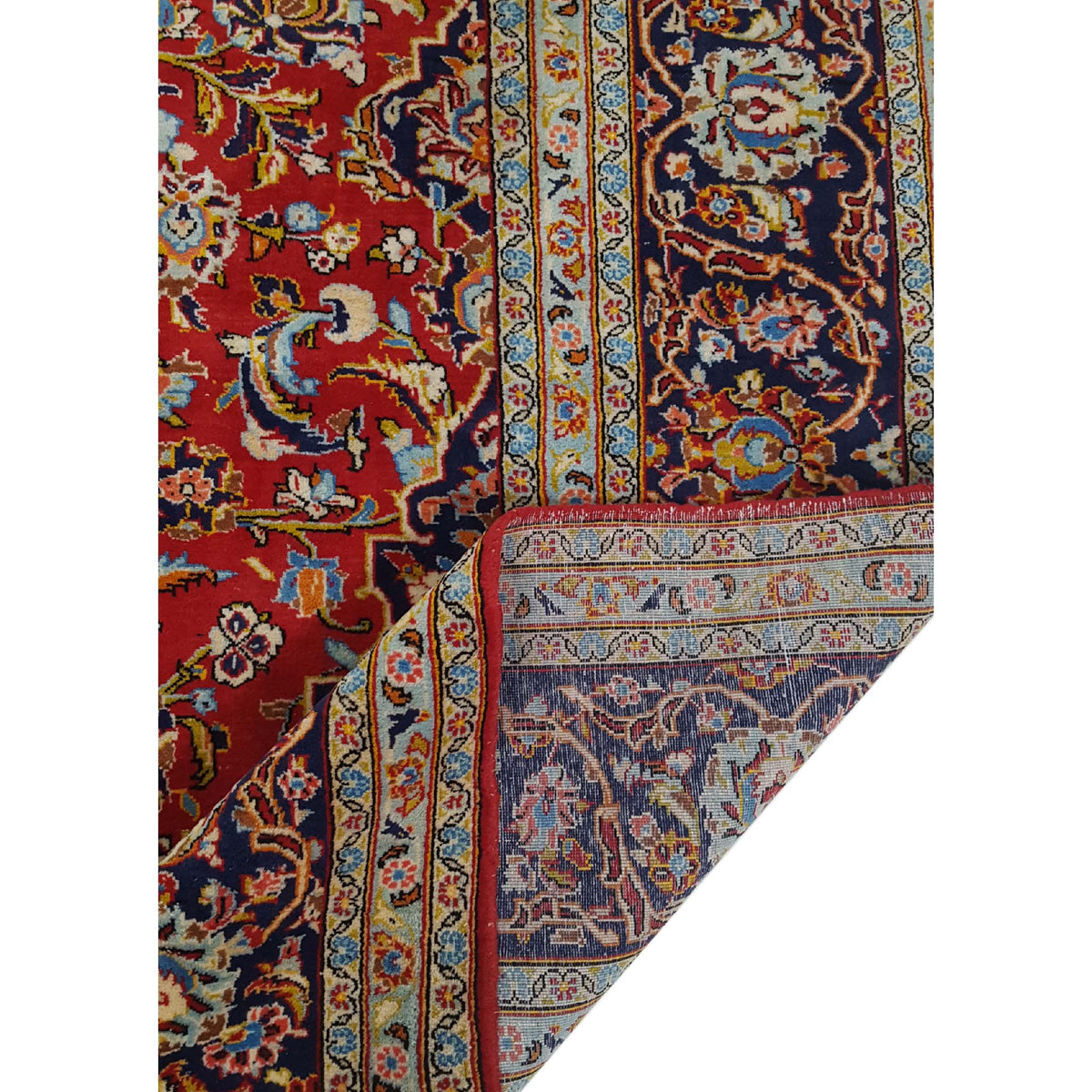 Pacific Kashan 27731 Red Navy Traditional Hand Knotted Rug