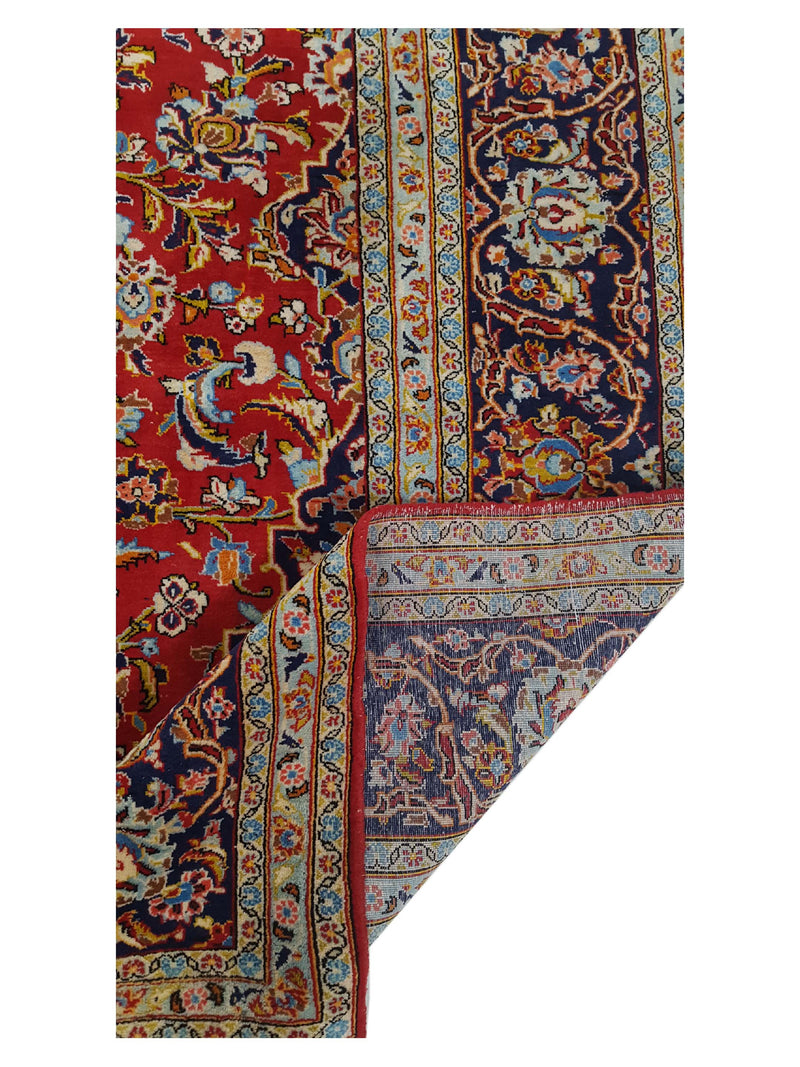Pacific Kashan 27731 Red Navy Traditional Hand Knotted Rug