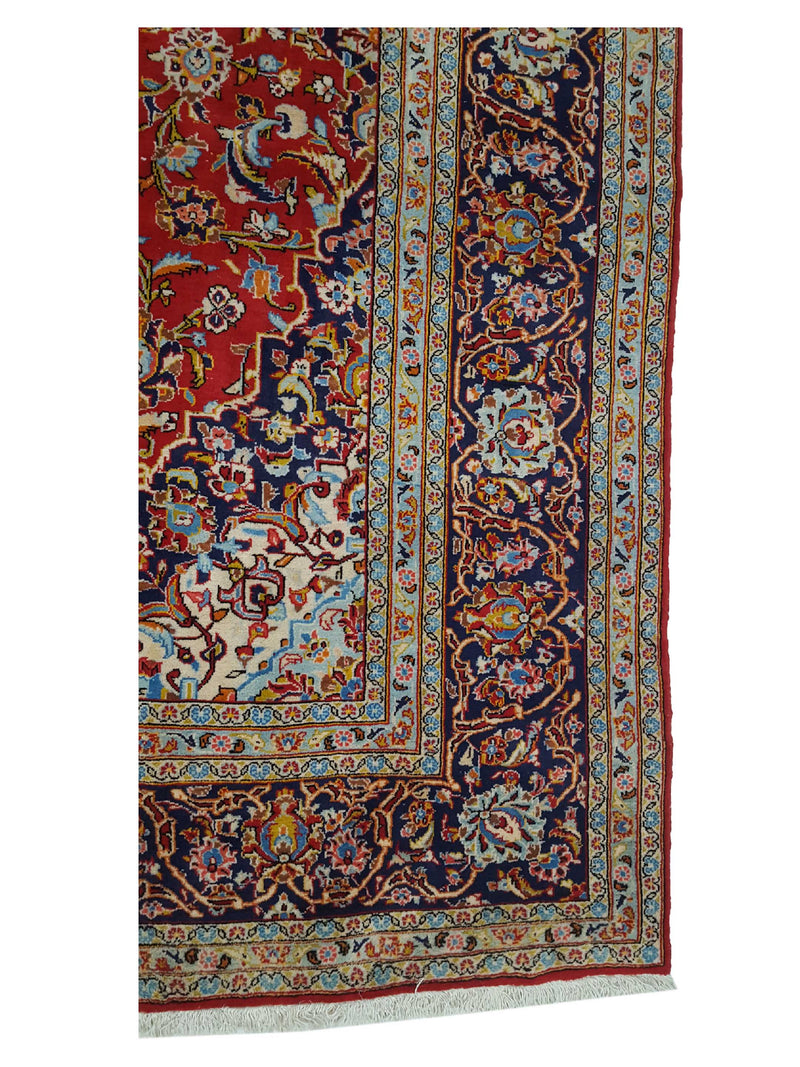 Pacific Kashan 27731 Red Navy Traditional Hand Knotted Rug