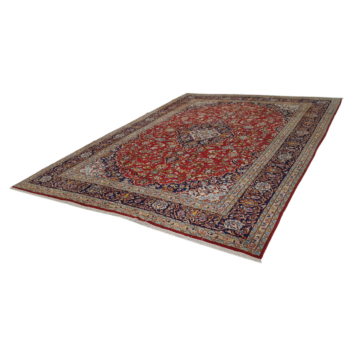 Pacific Kashan 27731 Red Navy Traditional Hand Knotted Rug