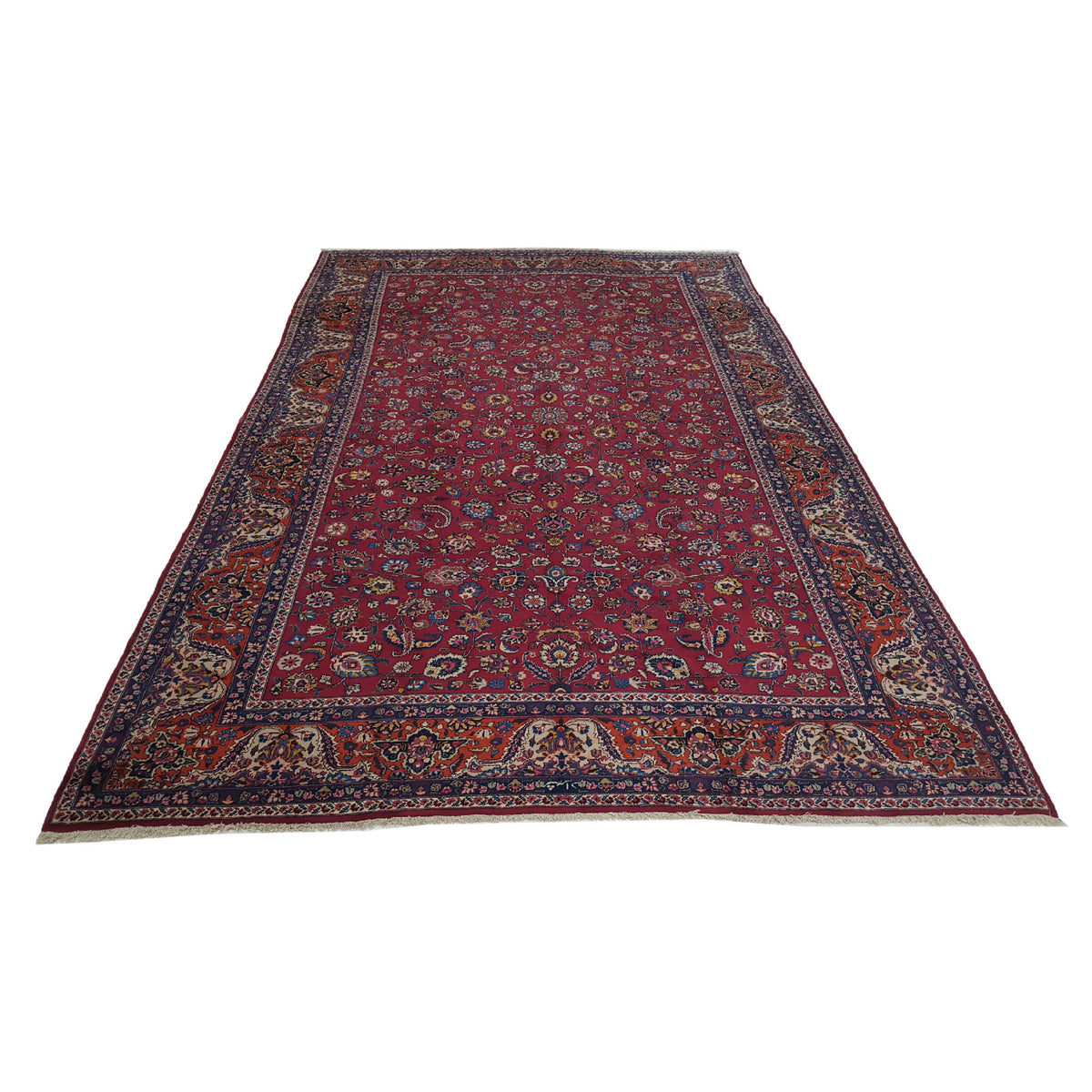 Pacific Mashad 27749 Burgundy Rust Traditional Semi Antique Rug